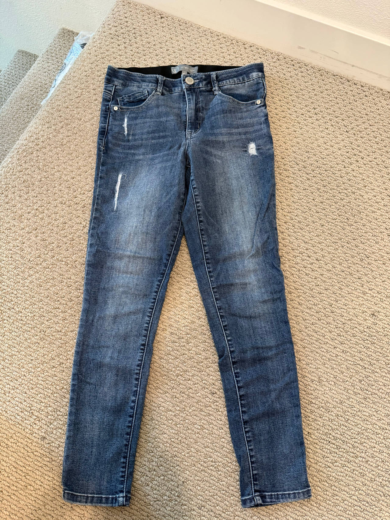 Wit & wisdom stretch skinny jeans with stretch waistband size 4 faded blue