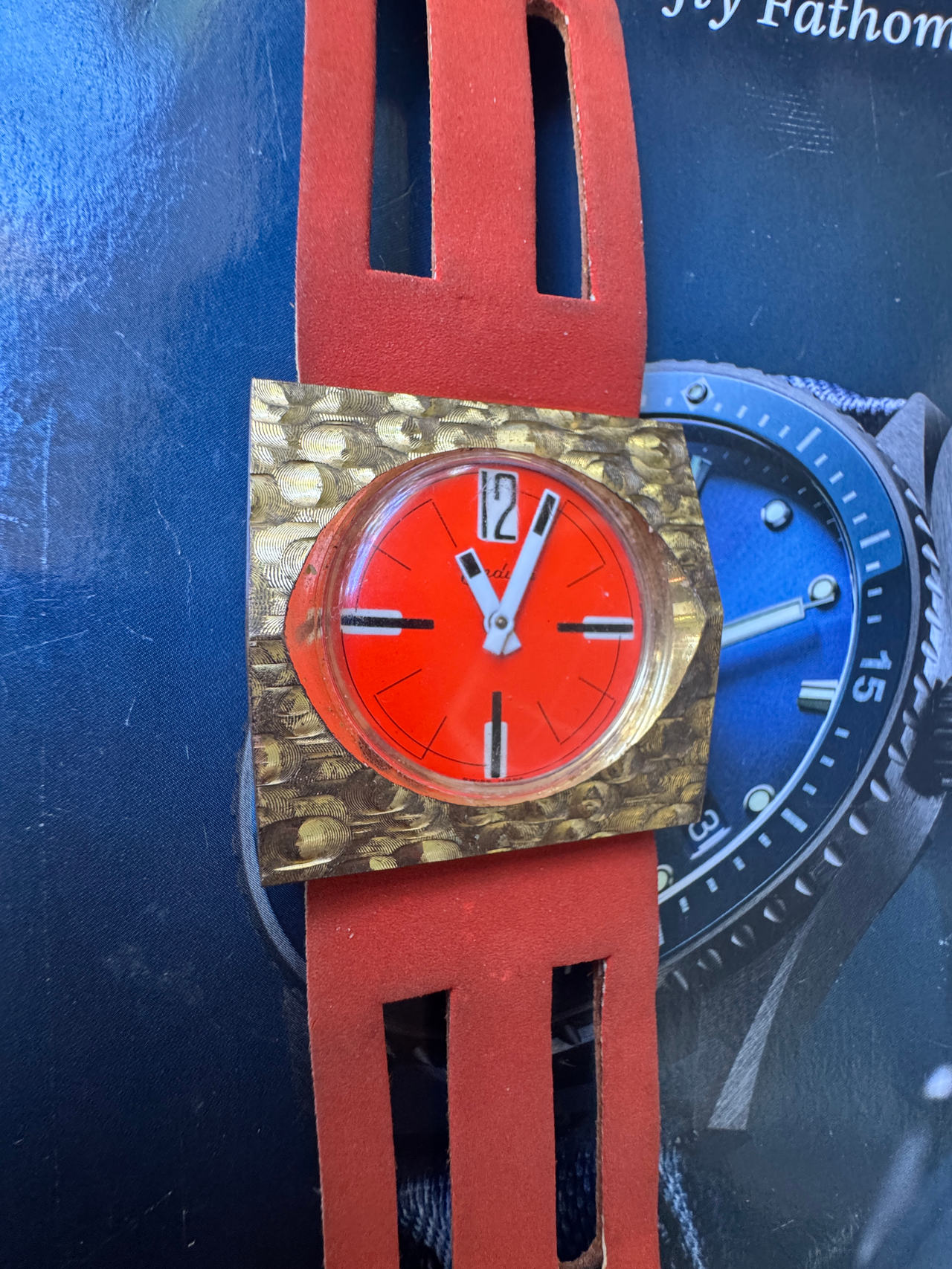 Vintage Endura Orange Dial Watch
