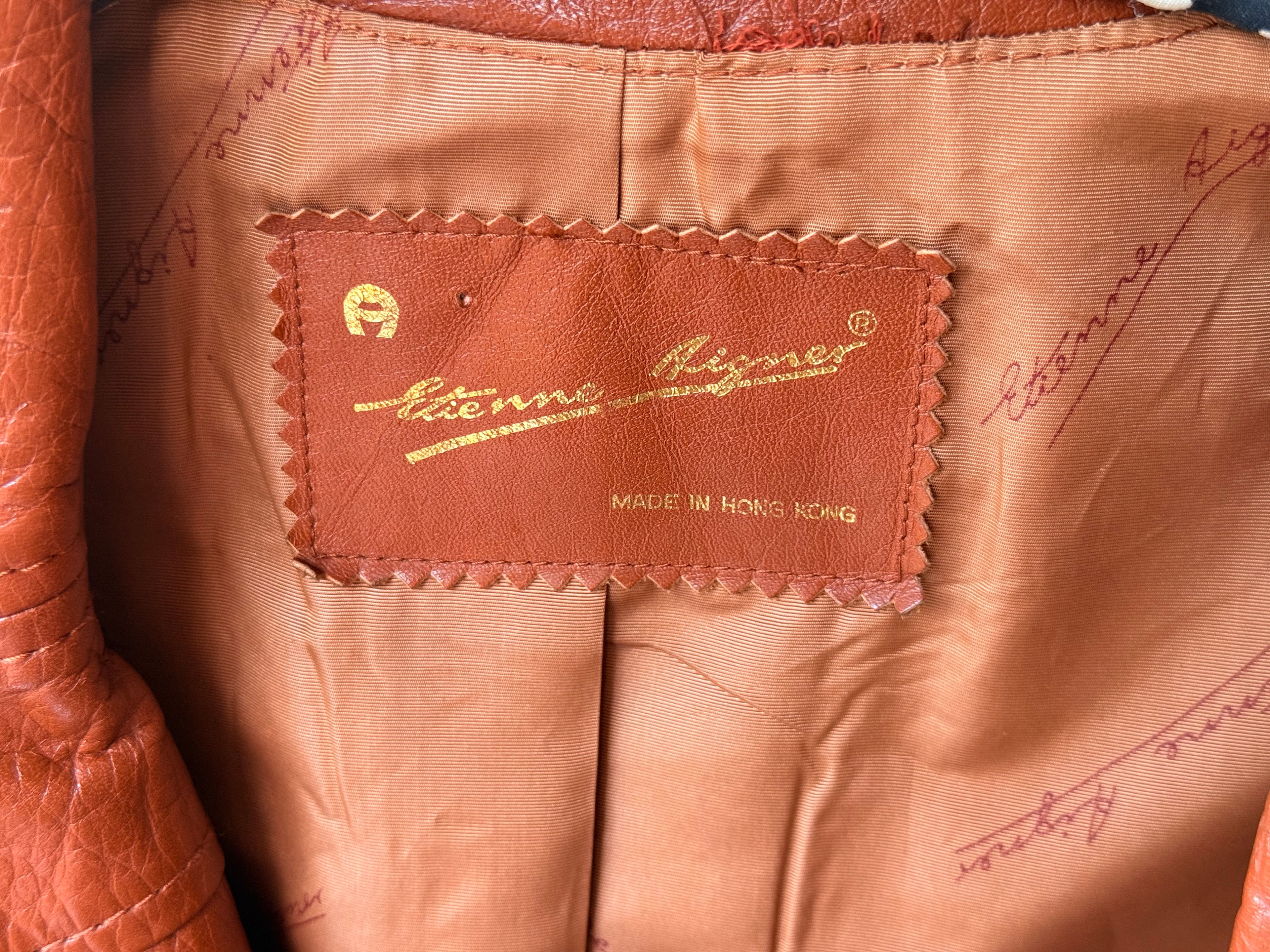 Montgomery Ward Vintage 70s Women's Leather Trench Coat - Image 10