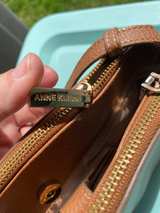 Anne Klein Brown Crossbody Bag Faux Leather Zip Top Small Purse - Image 3