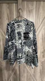 LOGO by Lori Goldstein Patchwork Print Cardigan XL business casual - Image 6