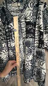 LOGO by Lori Goldstein Patchwork Print Cardigan XL business casual - Image 3