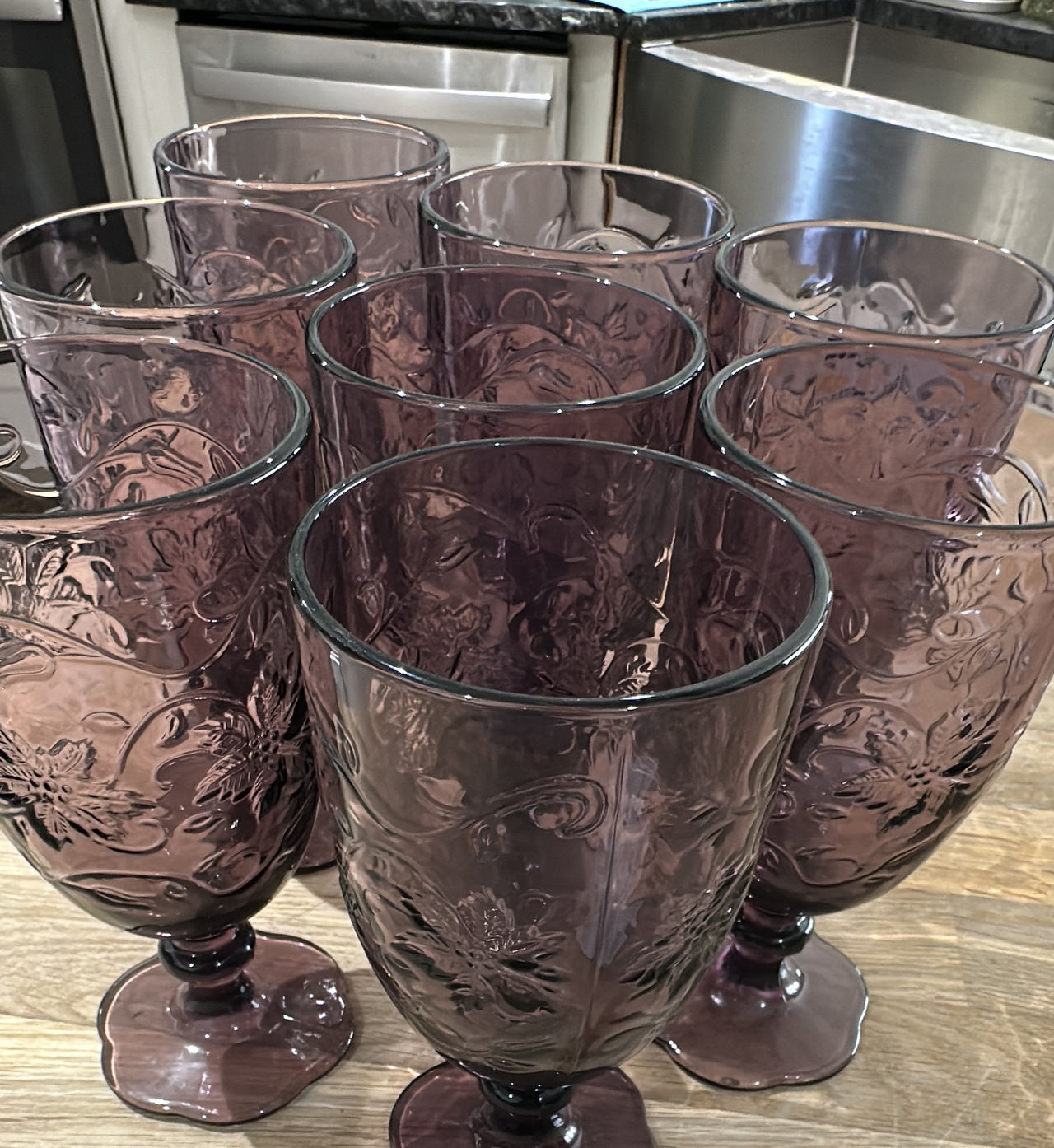 Princess House Fantasia Amethyst Iced Tea Goblets - Set of 8
