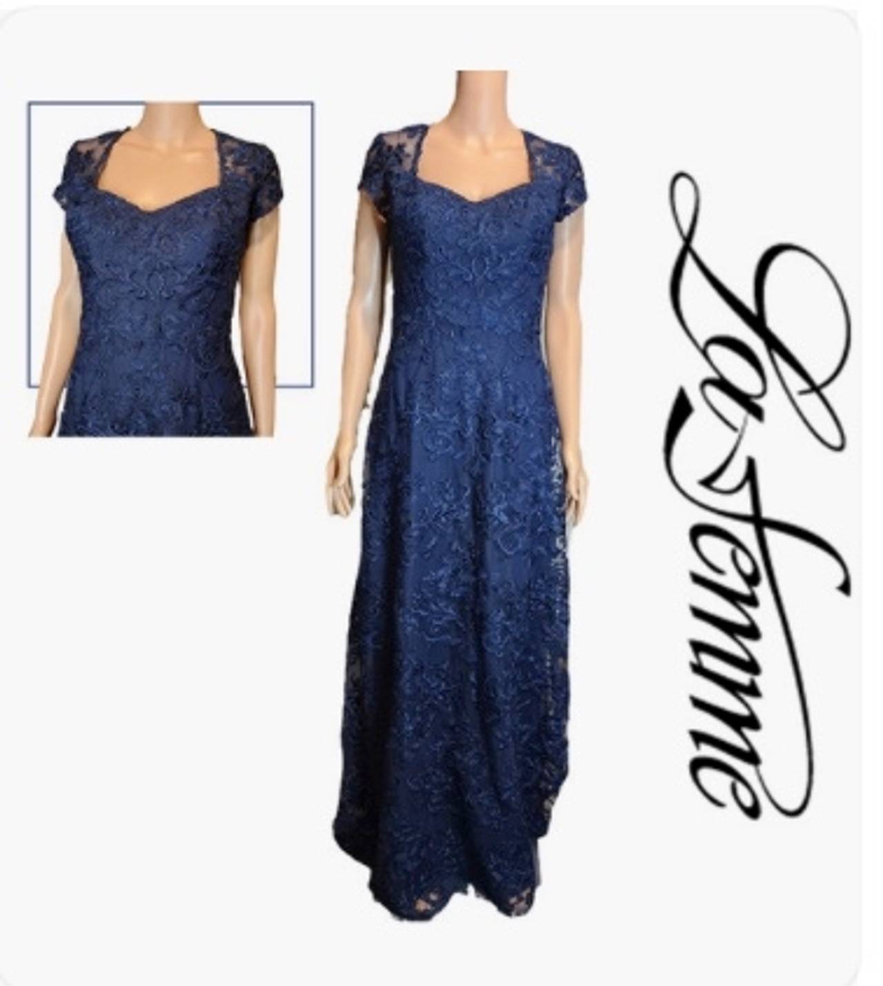 La Femme Lace Evening Gown