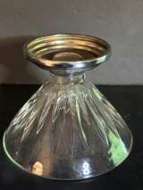 Vintage Ribbed Glass Dessert Cup with Metal Base - Image 2