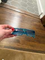 Blue Transparent Rectangular Sunglasses - Image 4
