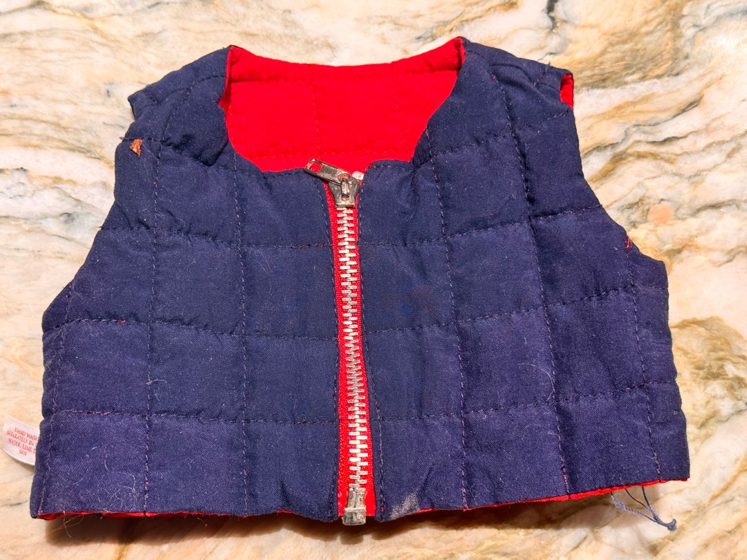 American Girl Urban Outfit Reversible Quilted Vest Red/Blue
