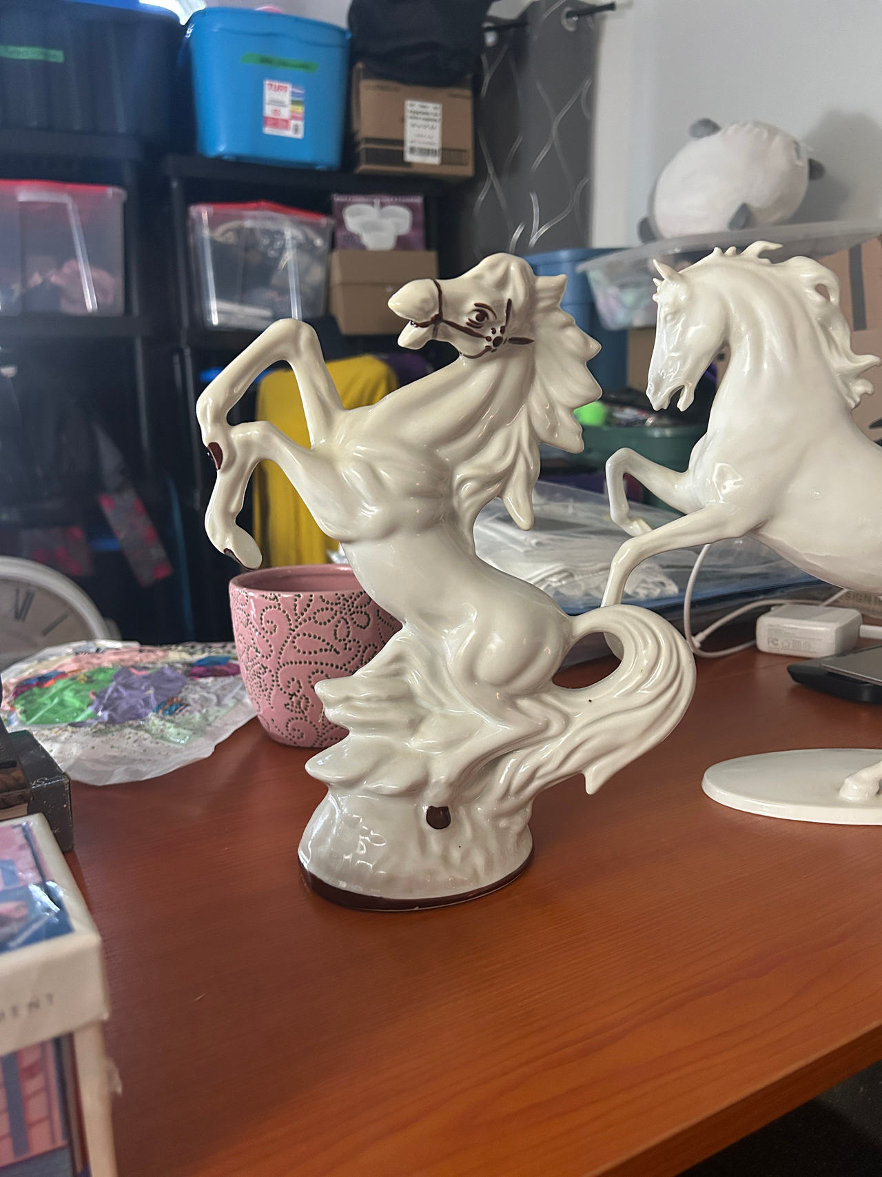 Porcelain Rearing Horse Figurine