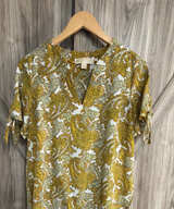 Michael Kors Paisley Print Tie-Sleeve Blouse Size S Small - Image 1