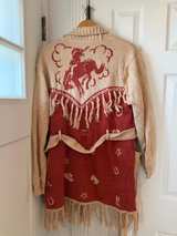 NWT IDYLLWIND MIRANDA LAMBERT Size L CARDIGAN Wrap FRINGE Bronco Rust/Tan - Image 1
