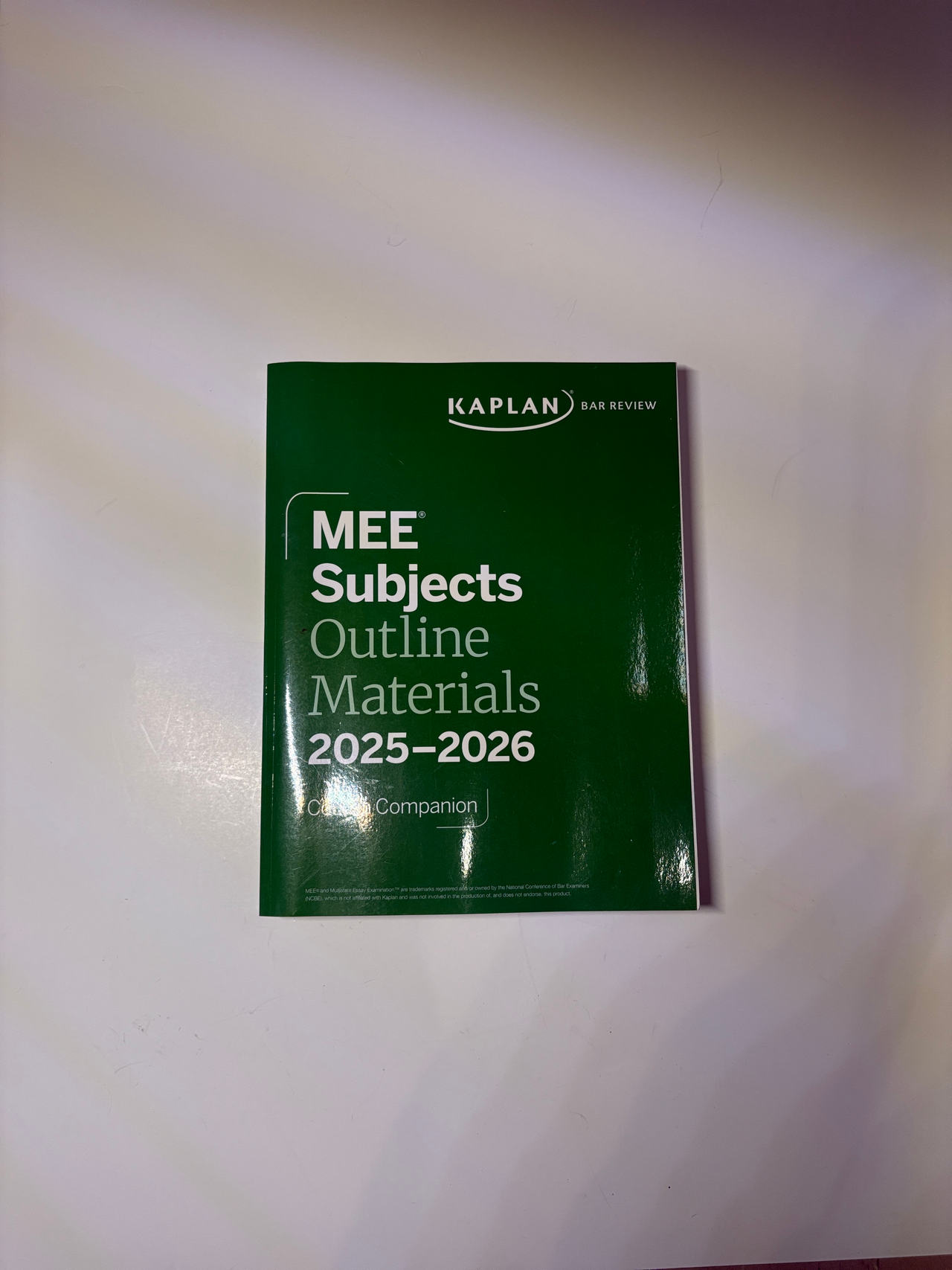 Kaplan Bar Review MEE Subjects Outline Materials 2025-2026 Course Companion