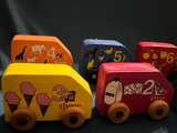 Wooden Number Learning Toy Cars - Image 1