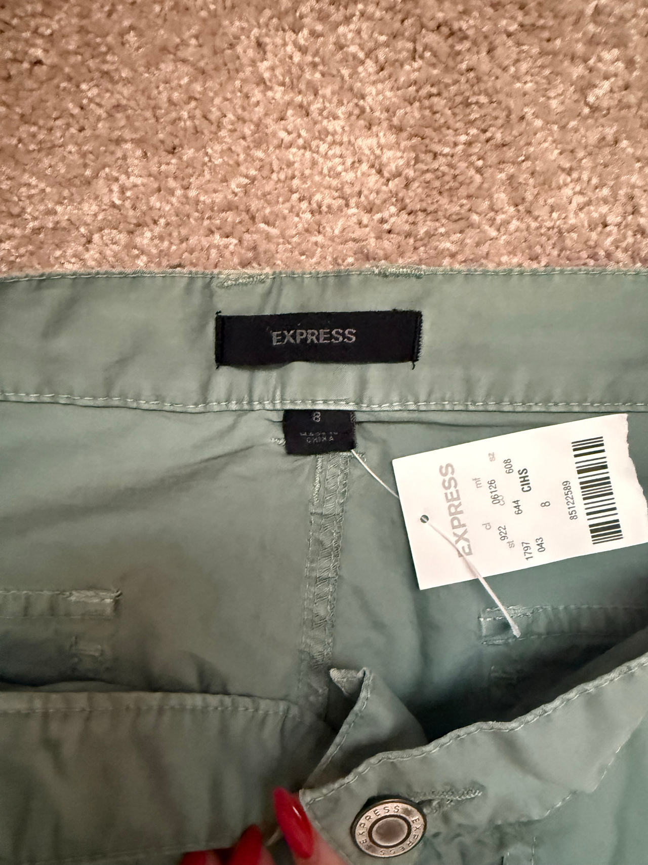 Express Sage Green Chino Pants Size 8