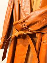 Montgomery Ward Vintage 70s Women's Leather Trench Coat - Image 7