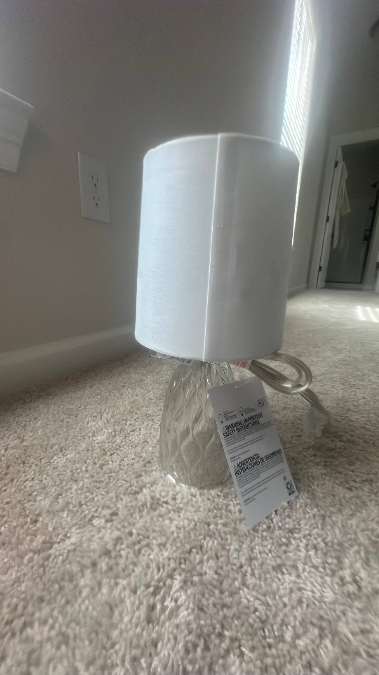 Mainstays Mini Clear Glass Table Lamp with Shade