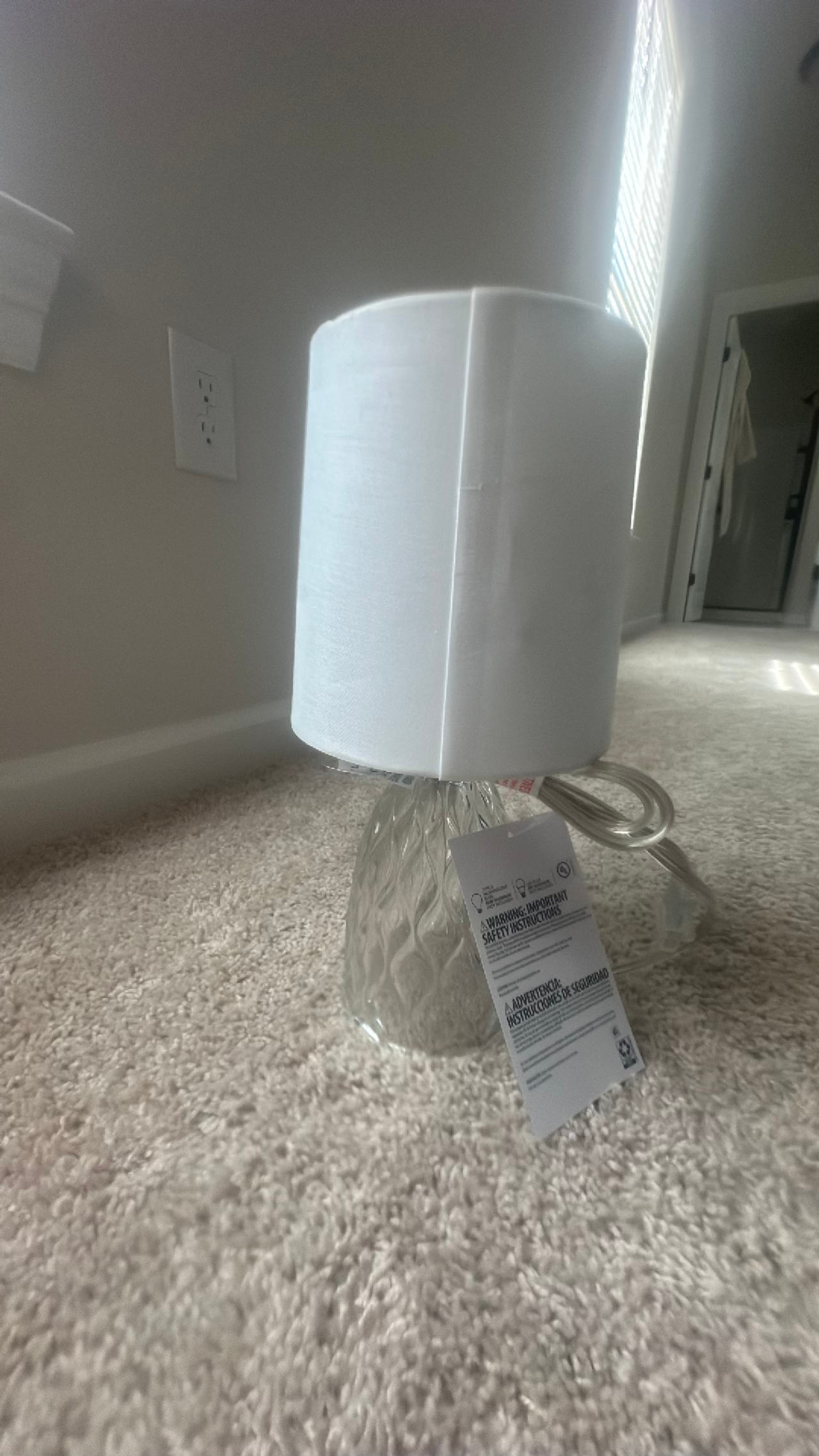 Mainstays Mini Clear Glass Table Lamp with Shade
