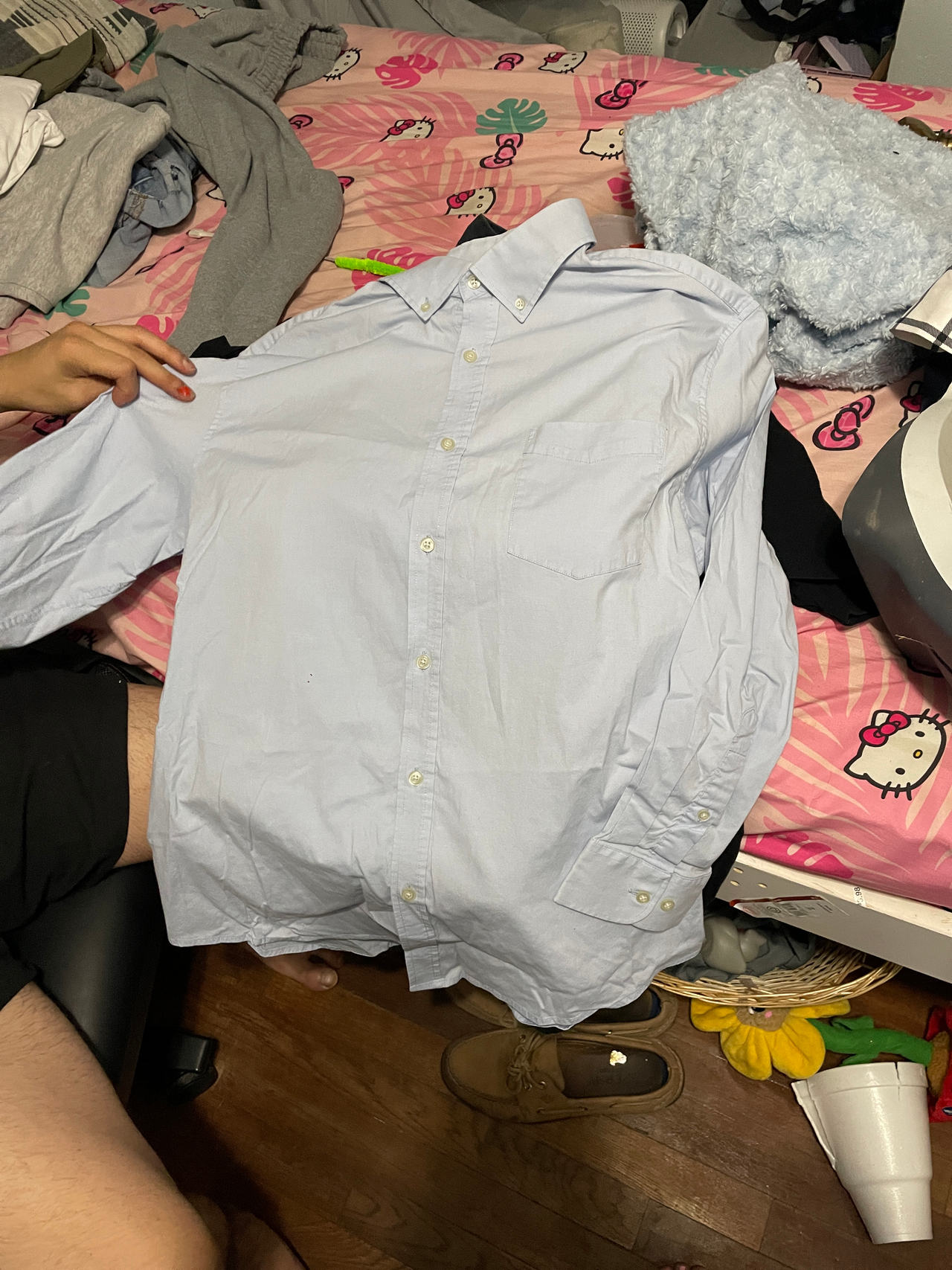 Men's Light Blue Button-Down Dress Shirt