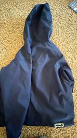 Hanna Andersson Navy Blue Hooded Rain Jacket size 140 - Image 3