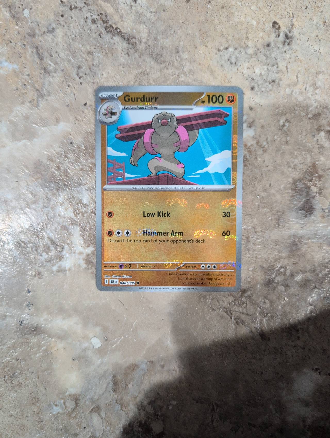 Pokémon Gurdurr 048/086 Battle Academy 2024 Reverse Holo