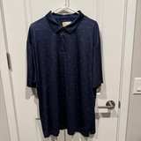 Jack Nicklaus golf polo XXL Men’s short sleeve dark blue fish print - Image 1