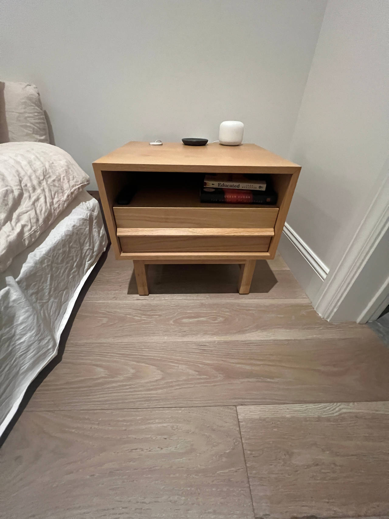 wooden nightstand