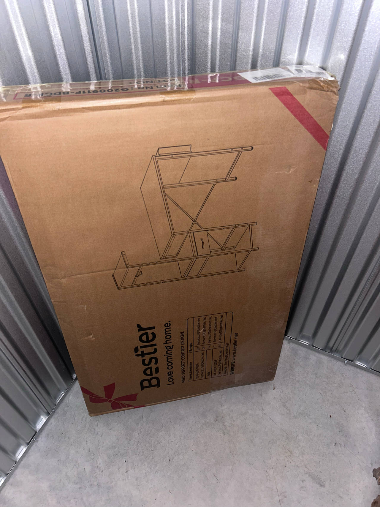 New in the Box Bestier L-Shaped Desk with Bookshelf