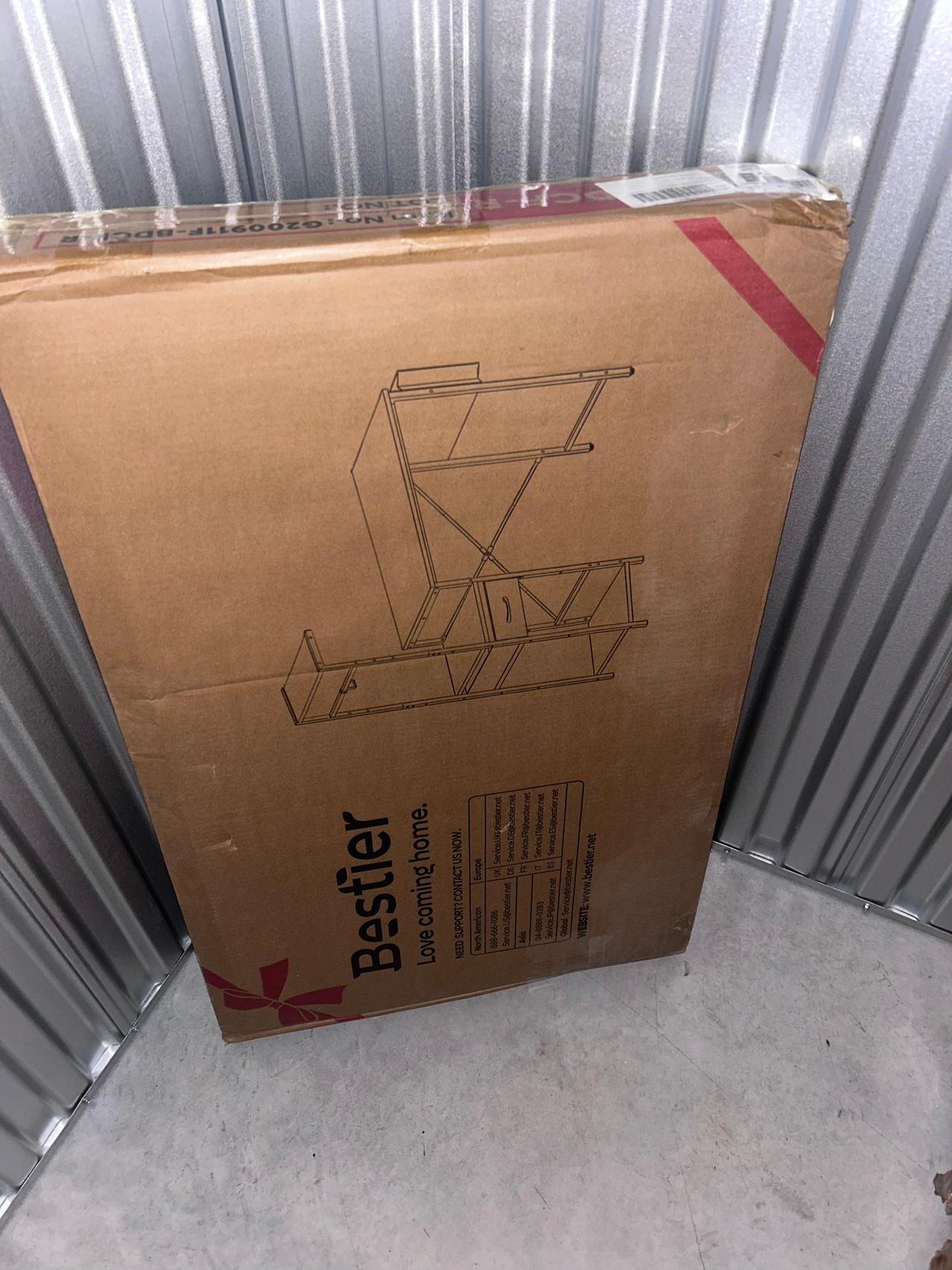 New in the Box Bestier L-Shaped Desk with Bookshelf