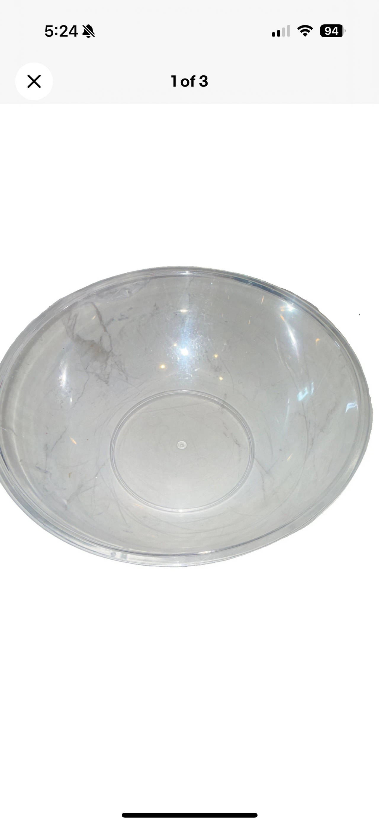 Clear Plastic Serving Bowl