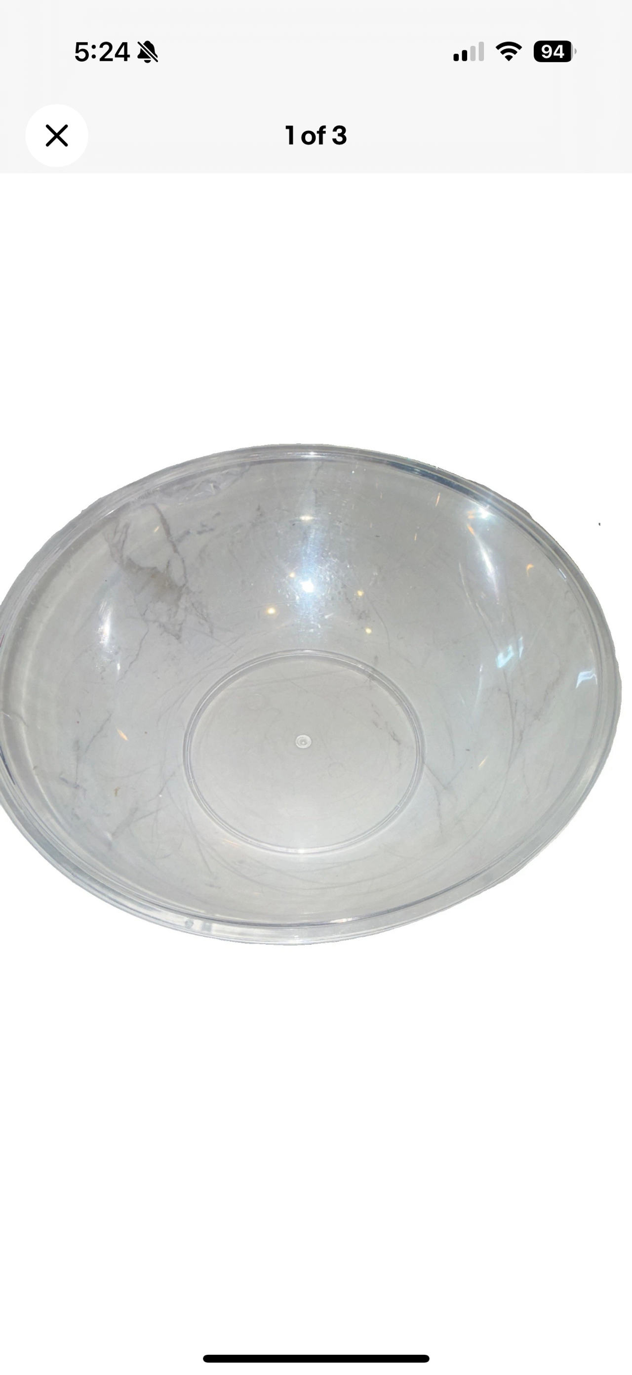 Clear Plastic Serving Bowl