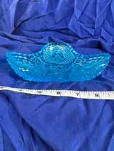 Blue Pressed Glass Relish Dish - Image 2