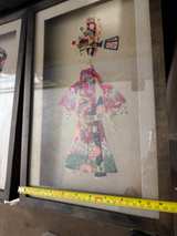 Vintage Asian Framed Art Set (2) – Embroidered Figures Wall Decor - Image 4