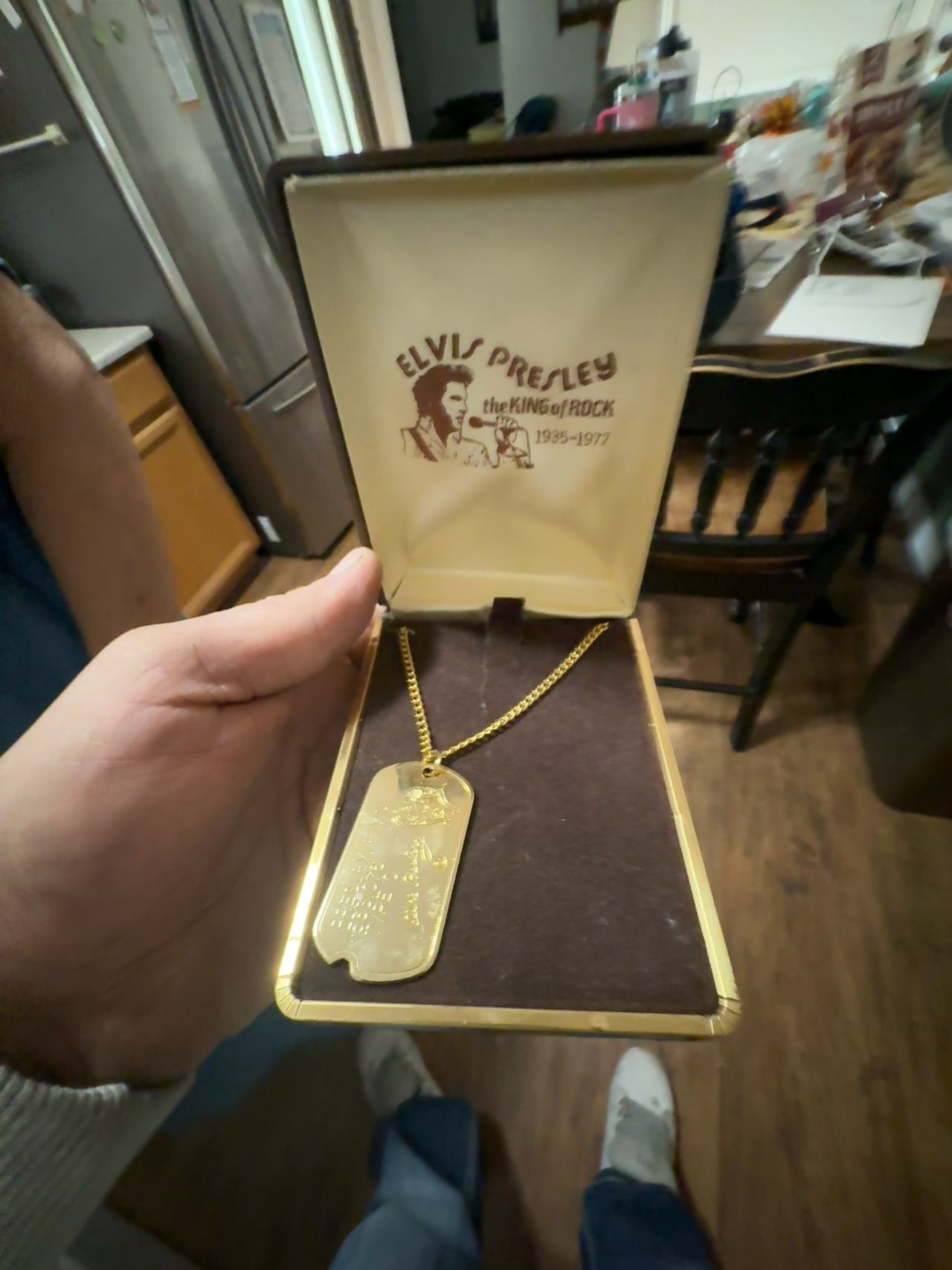 Elvis Presley Vintage Gold Dog Tag Necklace