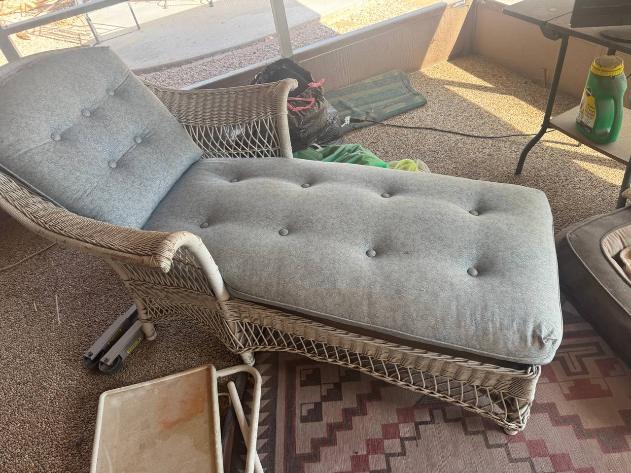 Wicker Chaise Lounge Chair