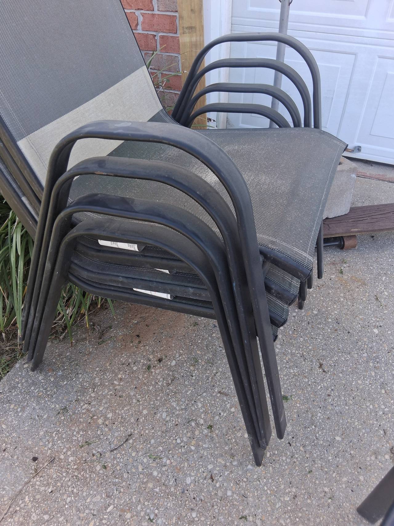 5 Mainstays Sand Dune Sling Stack Chair