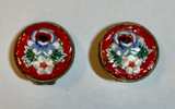 Vintage Italian Micro Mosaic Floral Earrings - Image 1