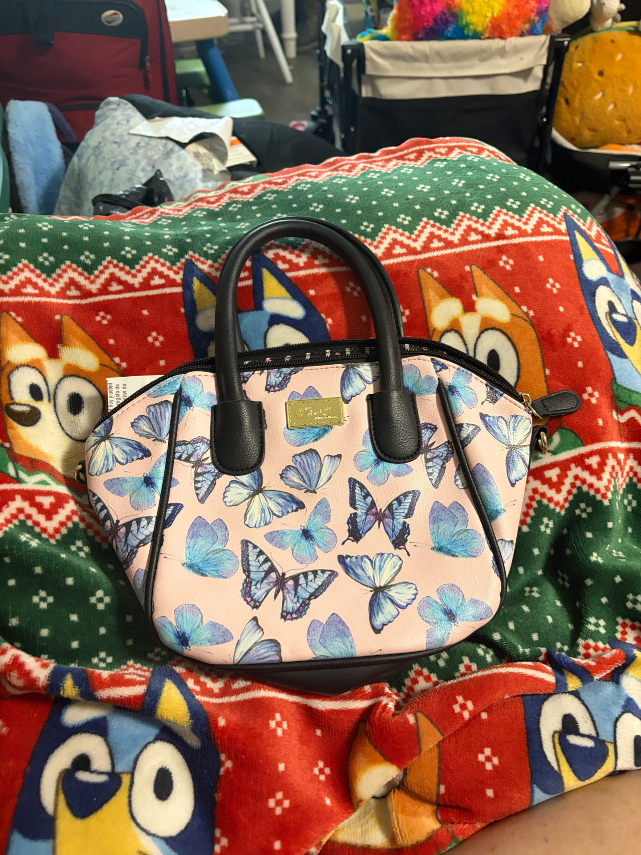 Loungefly Blue Butterfly Satchel Bag