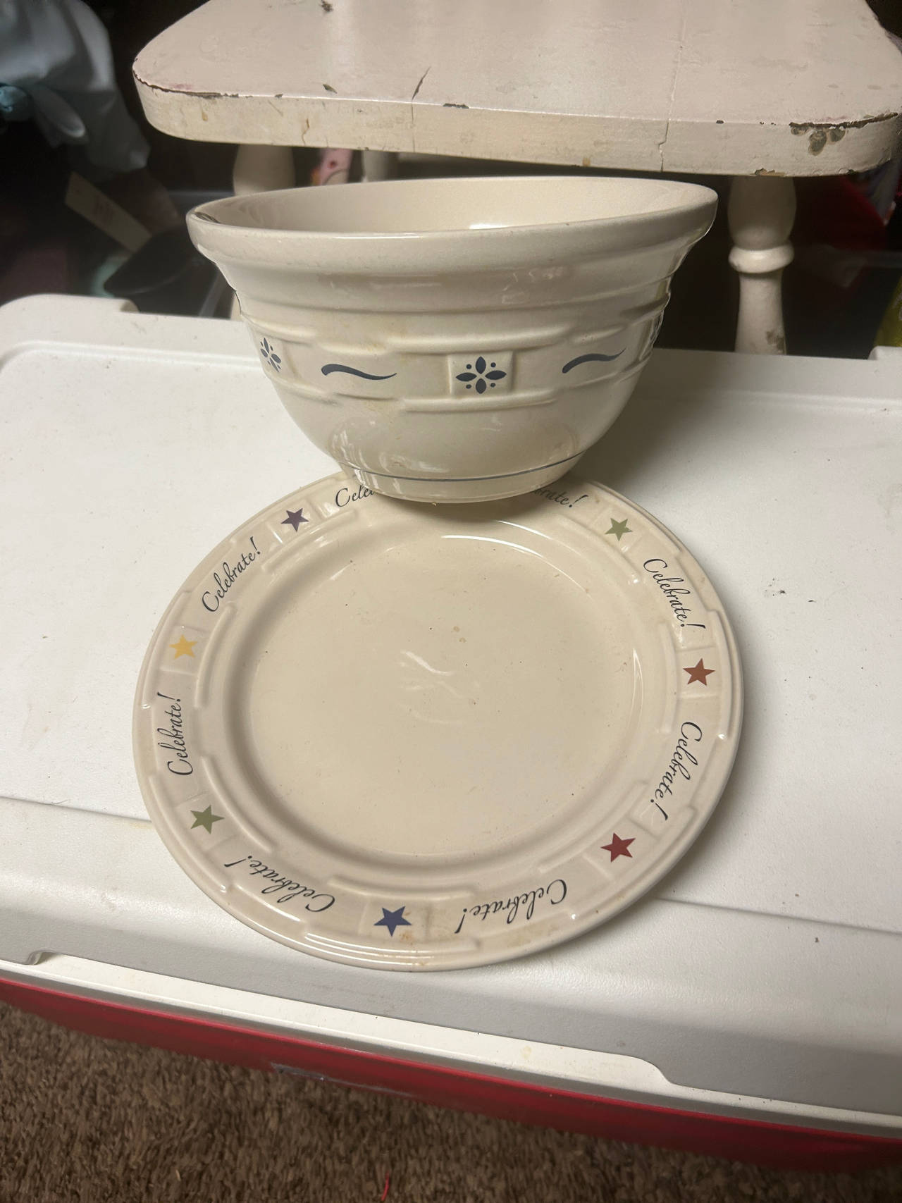 Pfaltzgraff Celebrate Plate and Mixing Bowl