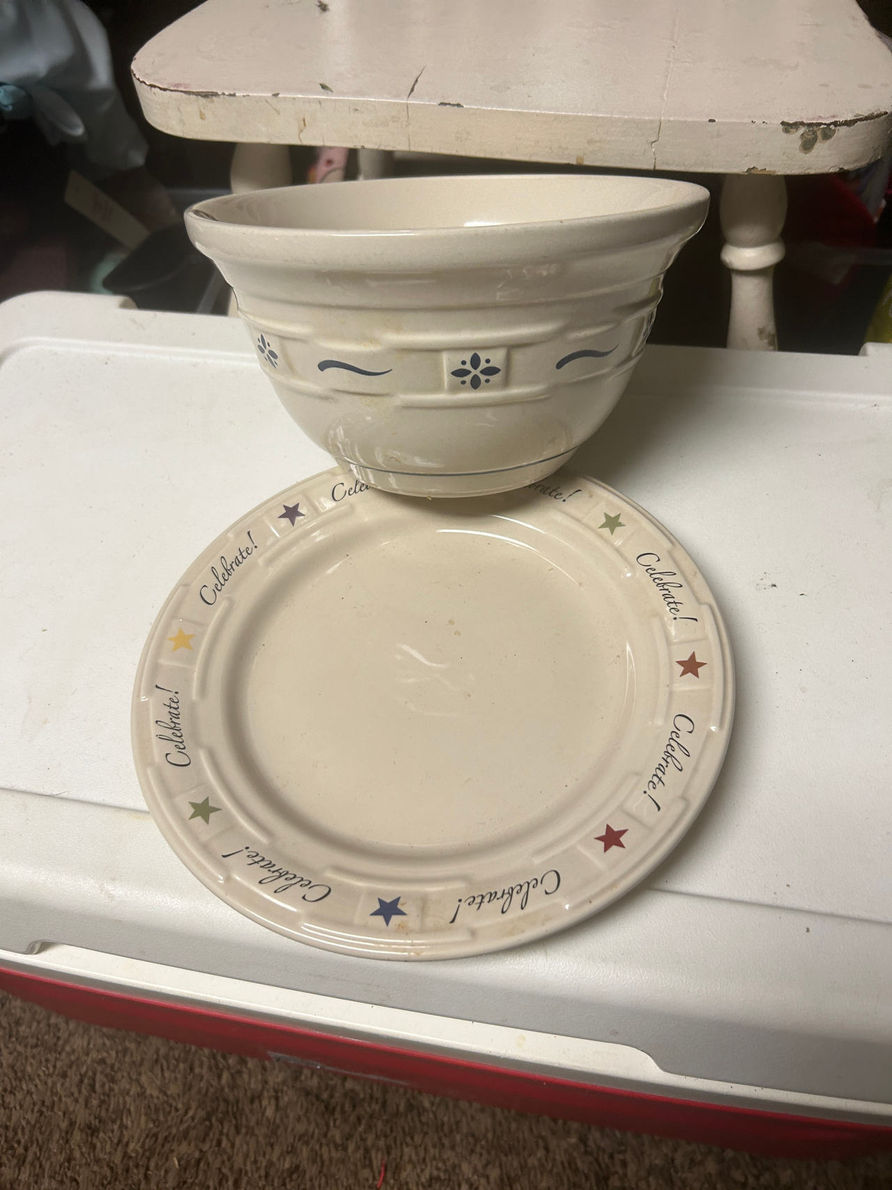Pfaltzgraff Celebrate Plate and Mixing Bowl