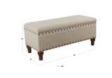 Upholstered Storage Bench with Nailhead Trim - Brand New in Box - Image 4
