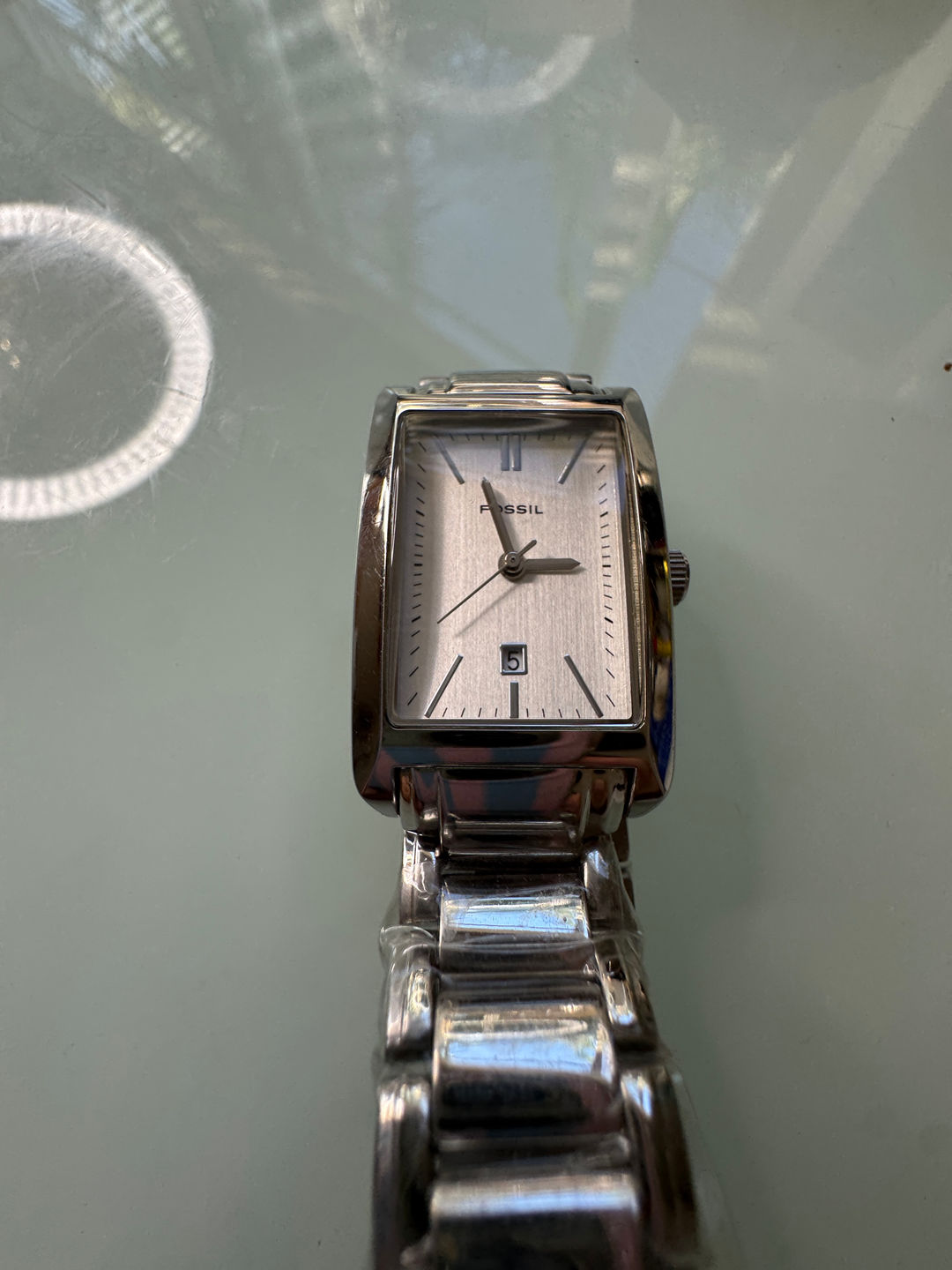 Fossil Men's Rectangular Stainless Steel Watch