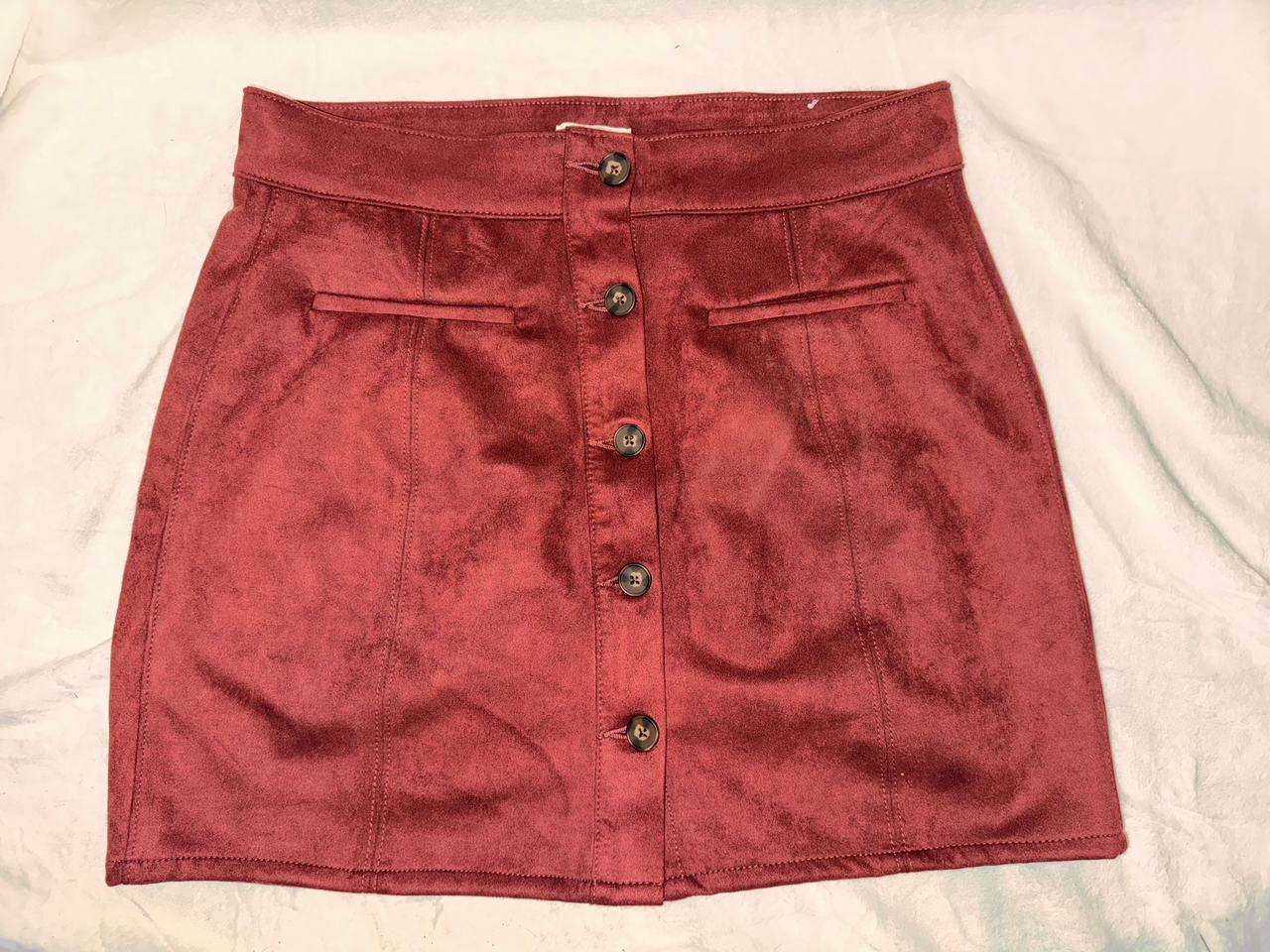 Maurice’s- Button Front Suede Mini Skirt