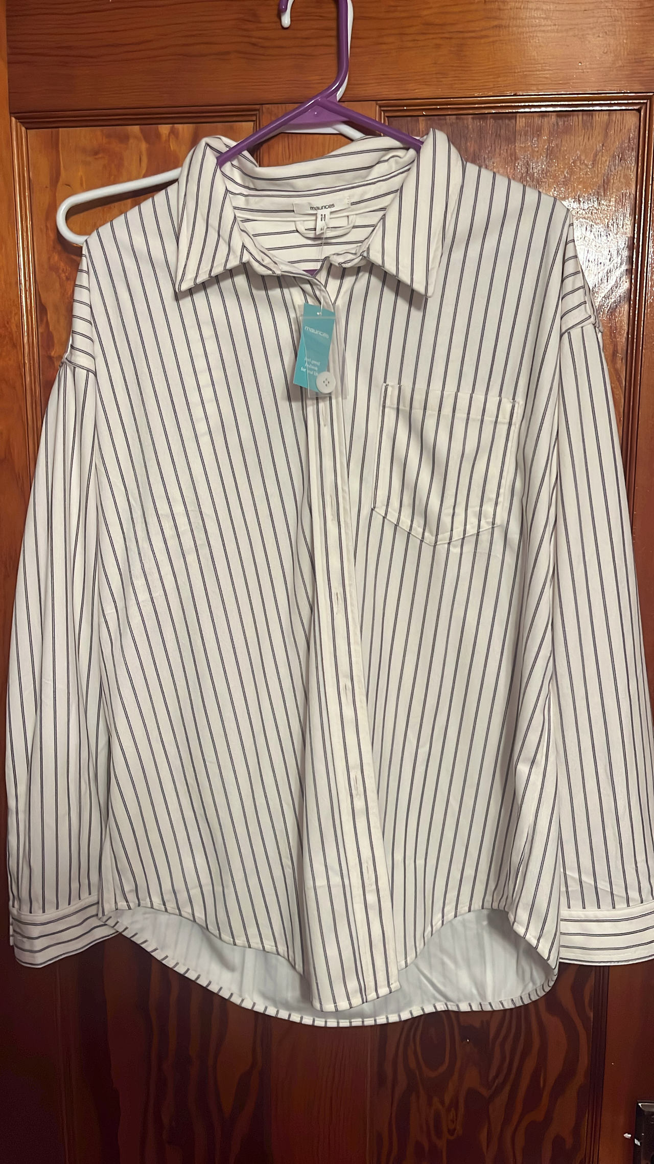 Maurices Striped Button Down Shirt nwt large