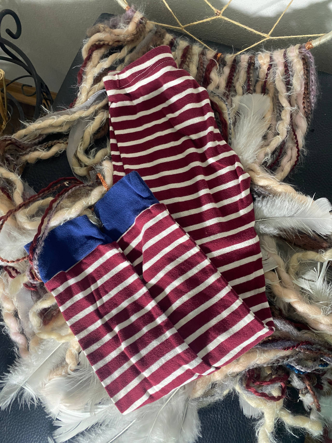 Striped Baby Leggings and Arm Warmers Set