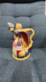 Fitz and Floyd Quilted Girl with Dove Teapot - Image 4