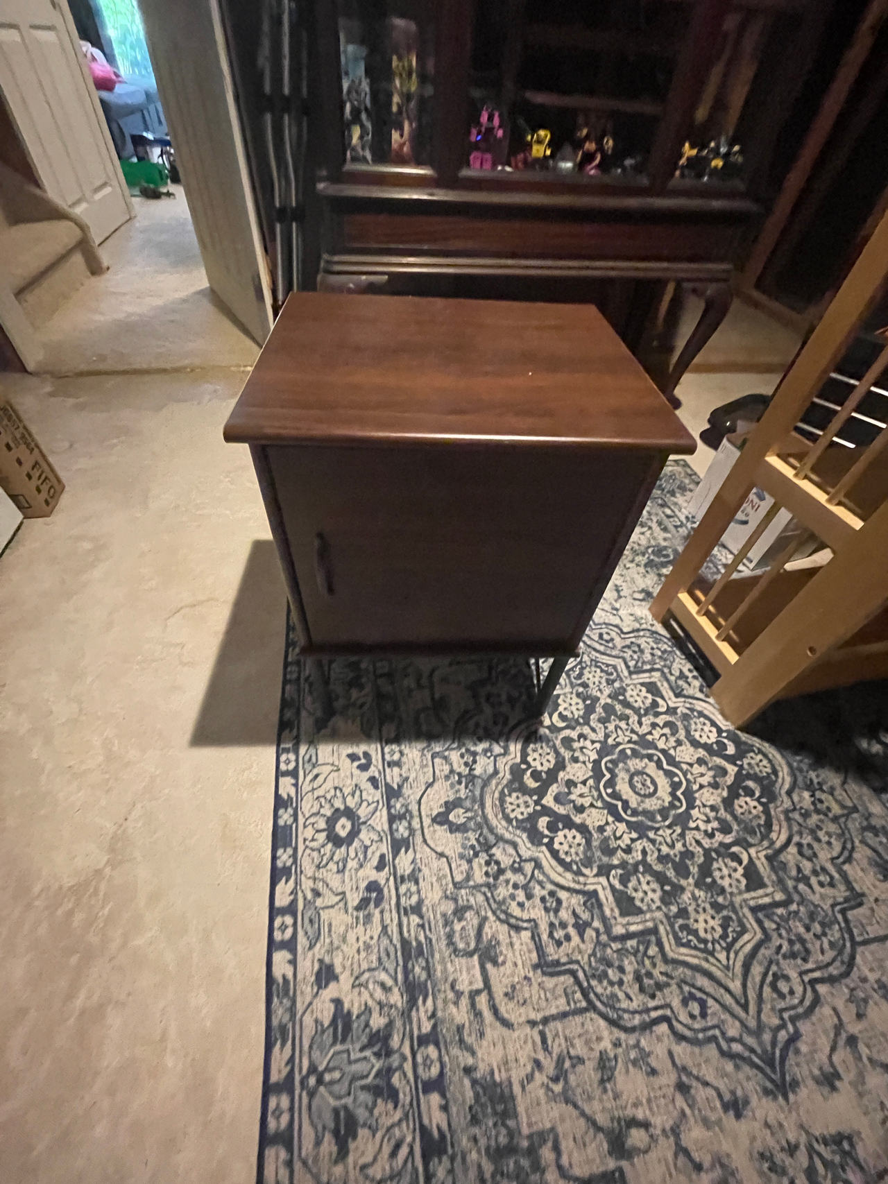 Wooden End Table with Cabinet
