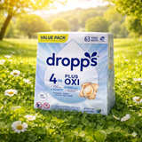 NEW! Dropps 4-in-1 Plus Oxi Laundry Detergent Pods, Free + Clear, 63 Count - Image 3