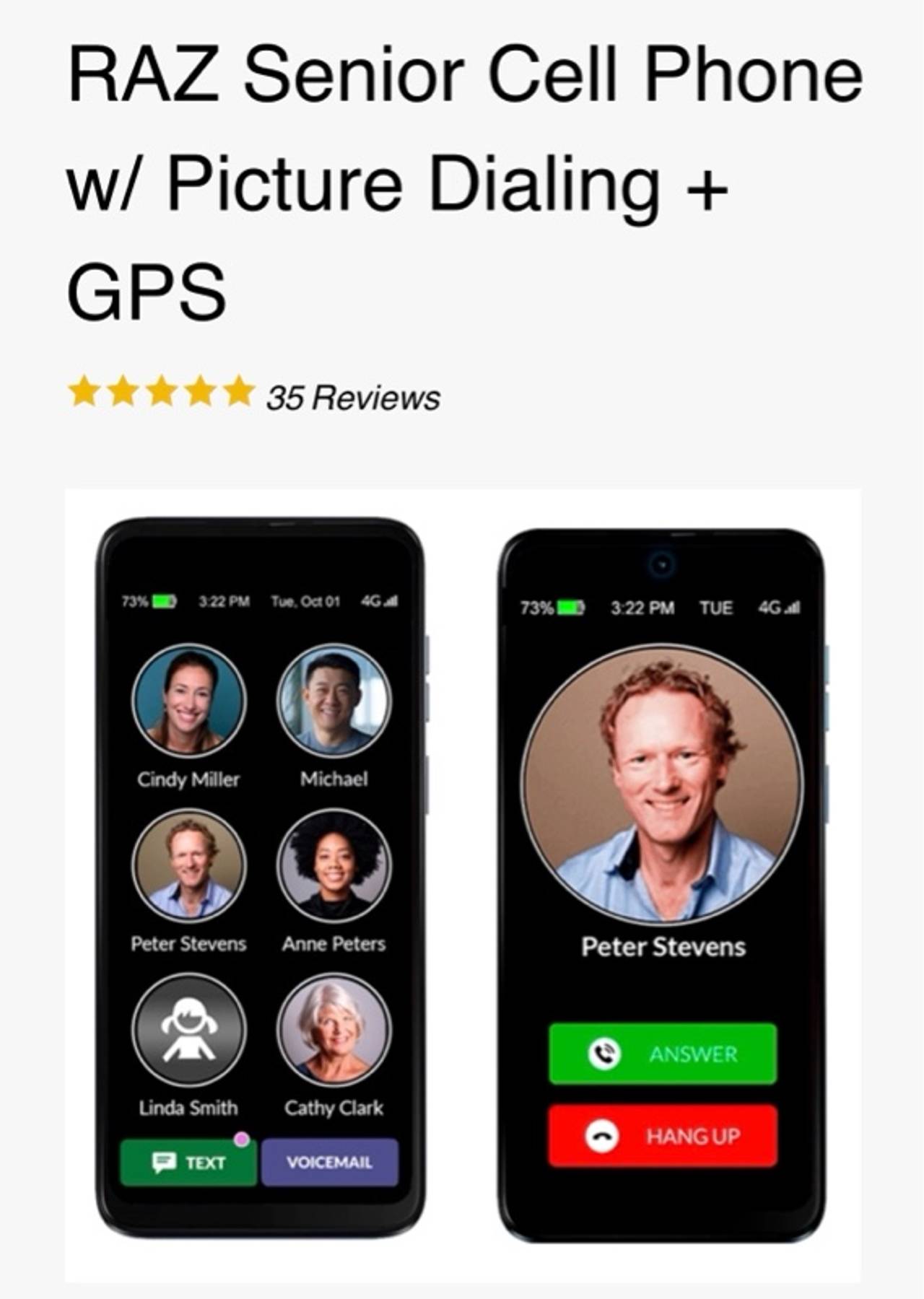 RAZ Memory Cell Phone for Seniors