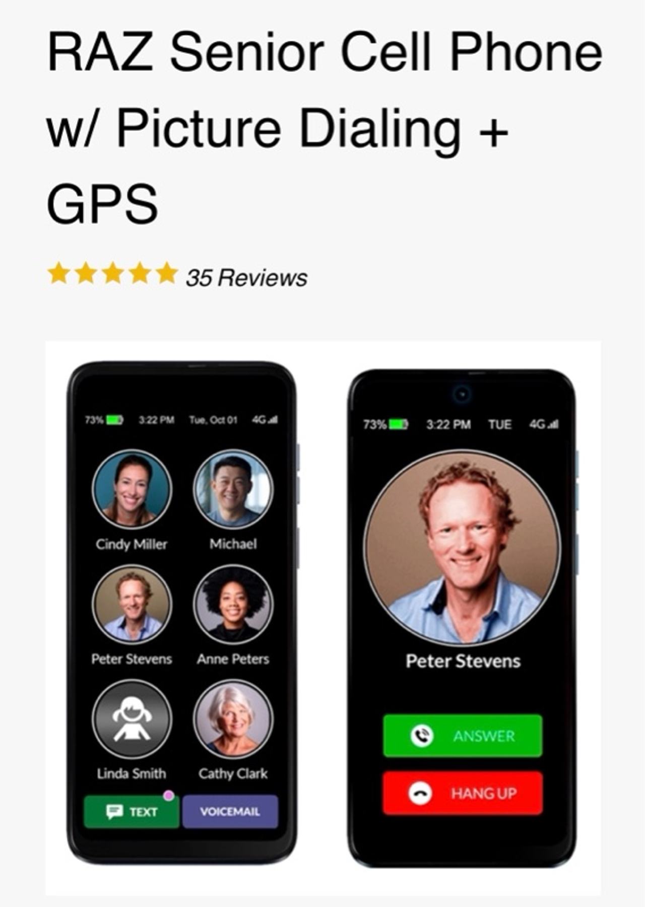 RAZ Memory Cell Phone for Seniors