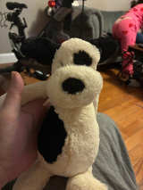Jellycat Bashful Black & Cream Puppy Plush - Image 1