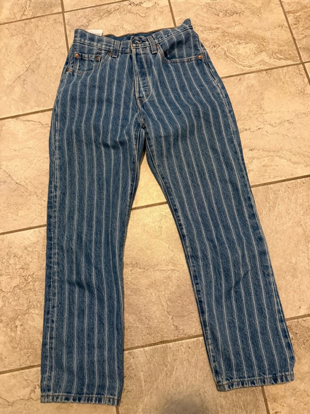 Levi's 501 Striped Denim Jeans